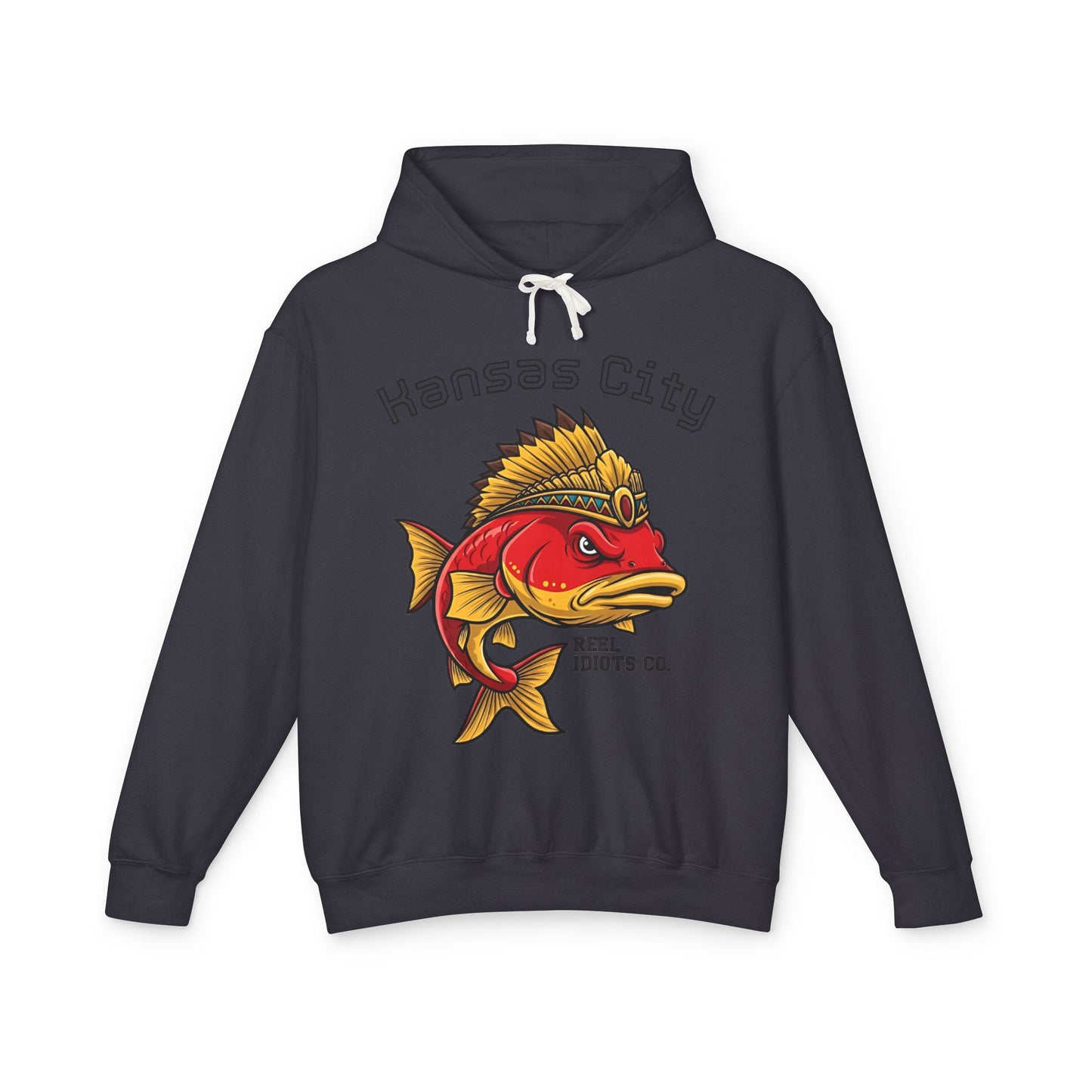 Kansas City Fish Design Unisex Lightweight Hooded Sweatshirt, Perfect for Fishing Lovers, Casual Wear, Outdoors, Gifts for Him/Her