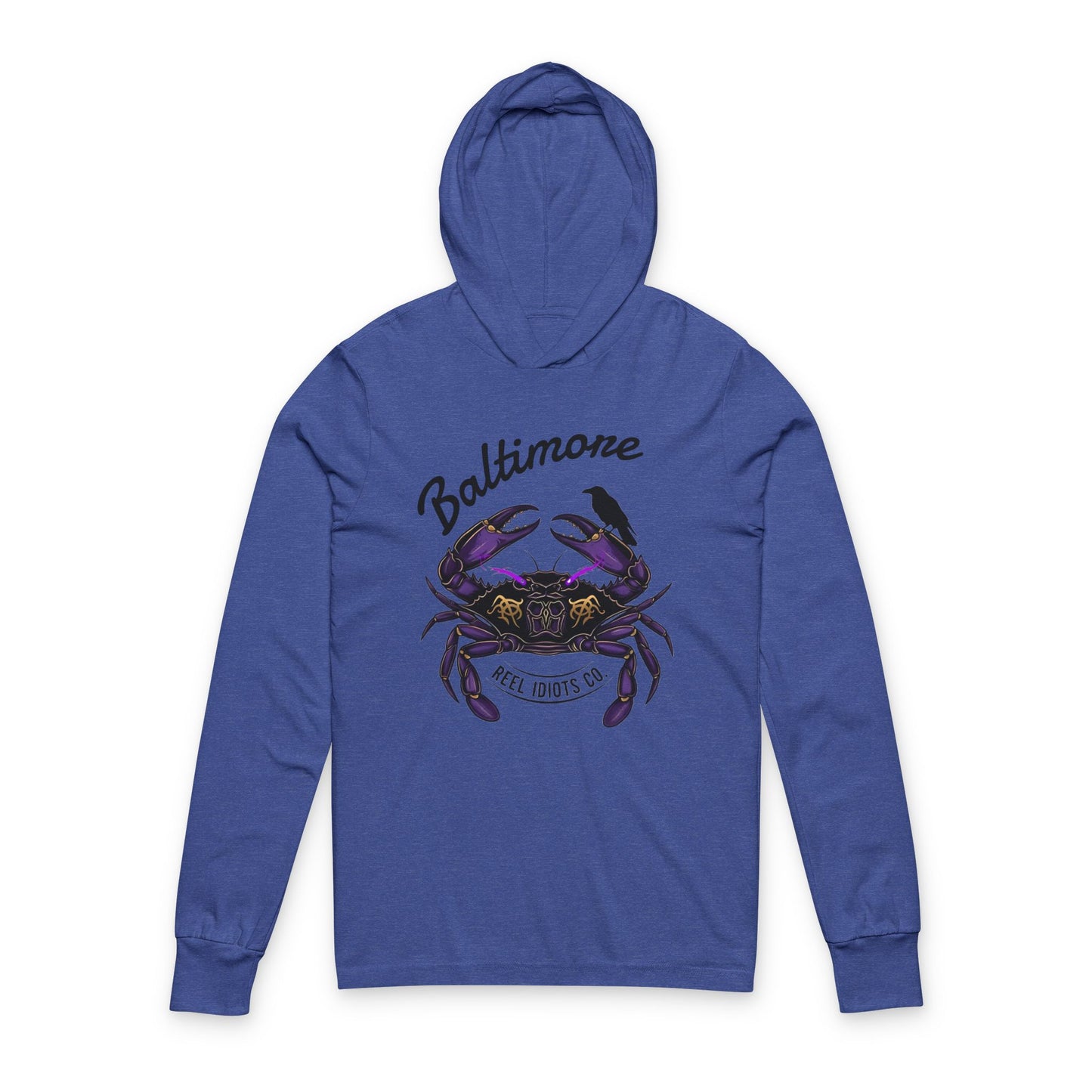 Unisex Hooded Long Sleeve Tee - Baltimore Football Tribute - Edgar Allan Poe Inspired Design