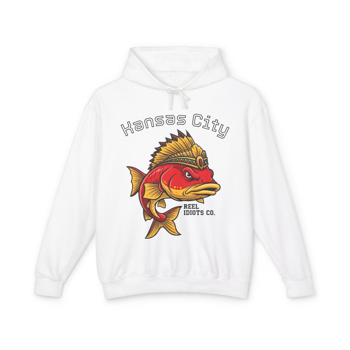 Kansas City Fish Design Unisex Lightweight Hooded Sweatshirt, Perfect for Fishing Lovers, Casual Wear, Outdoors, Gifts for Him/Her