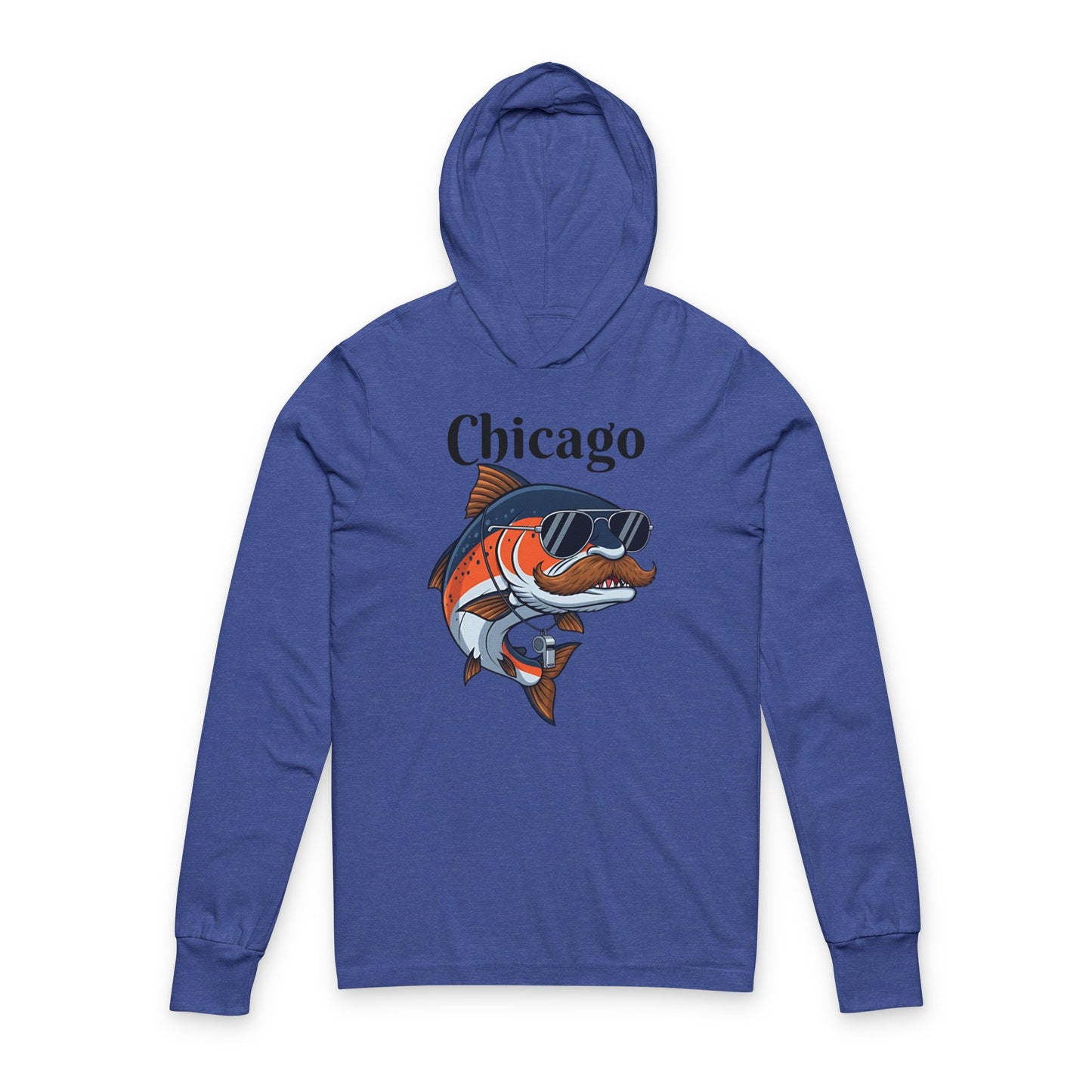 Chicago King Salmon Unisex Hooded Long Sleeve Tee - Reel Idiots Co Hometown Catch Collection