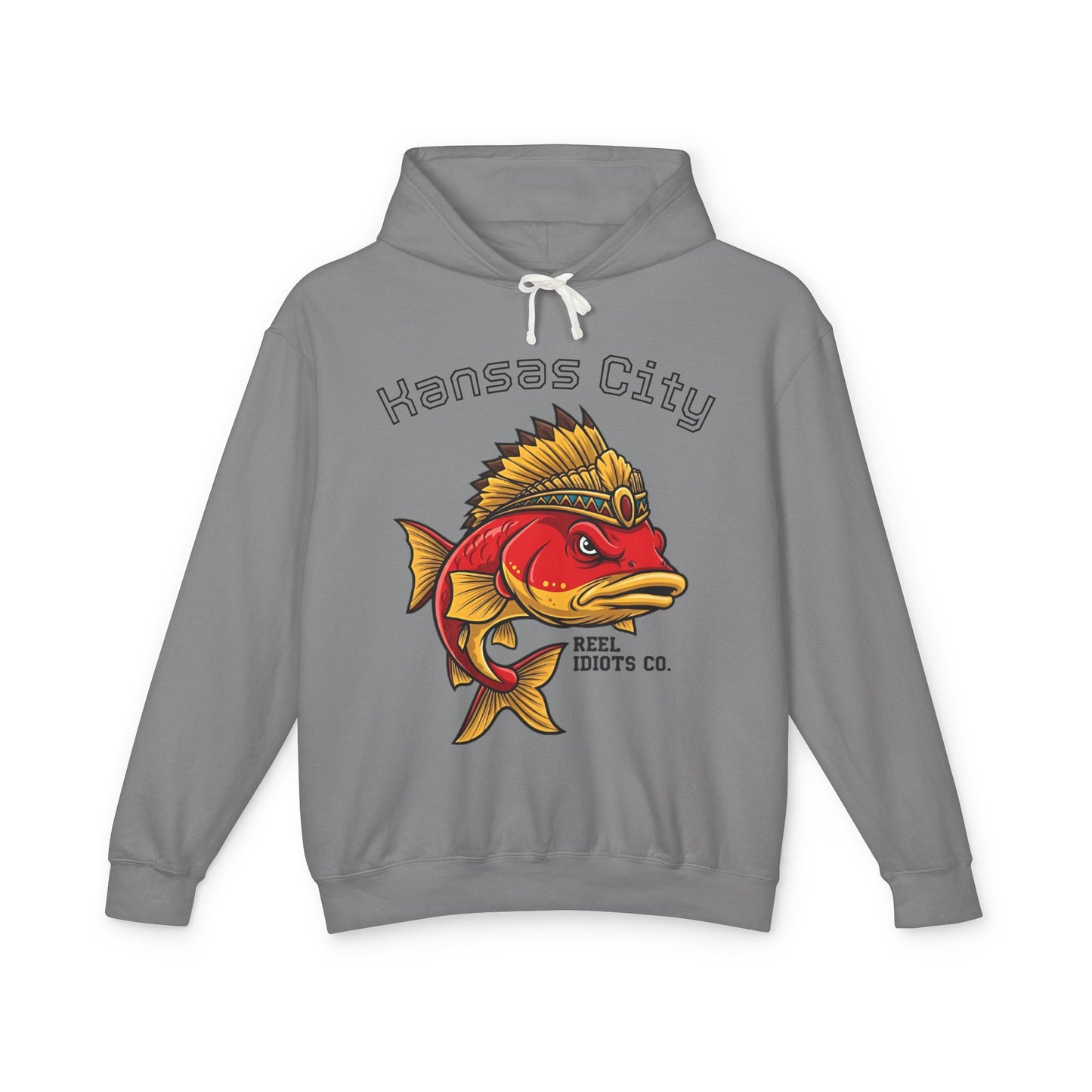 Kansas City Fish Design Unisex Lightweight Hooded Sweatshirt, Perfect for Fishing Lovers, Casual Wear, Outdoors, Gifts for Him/Her