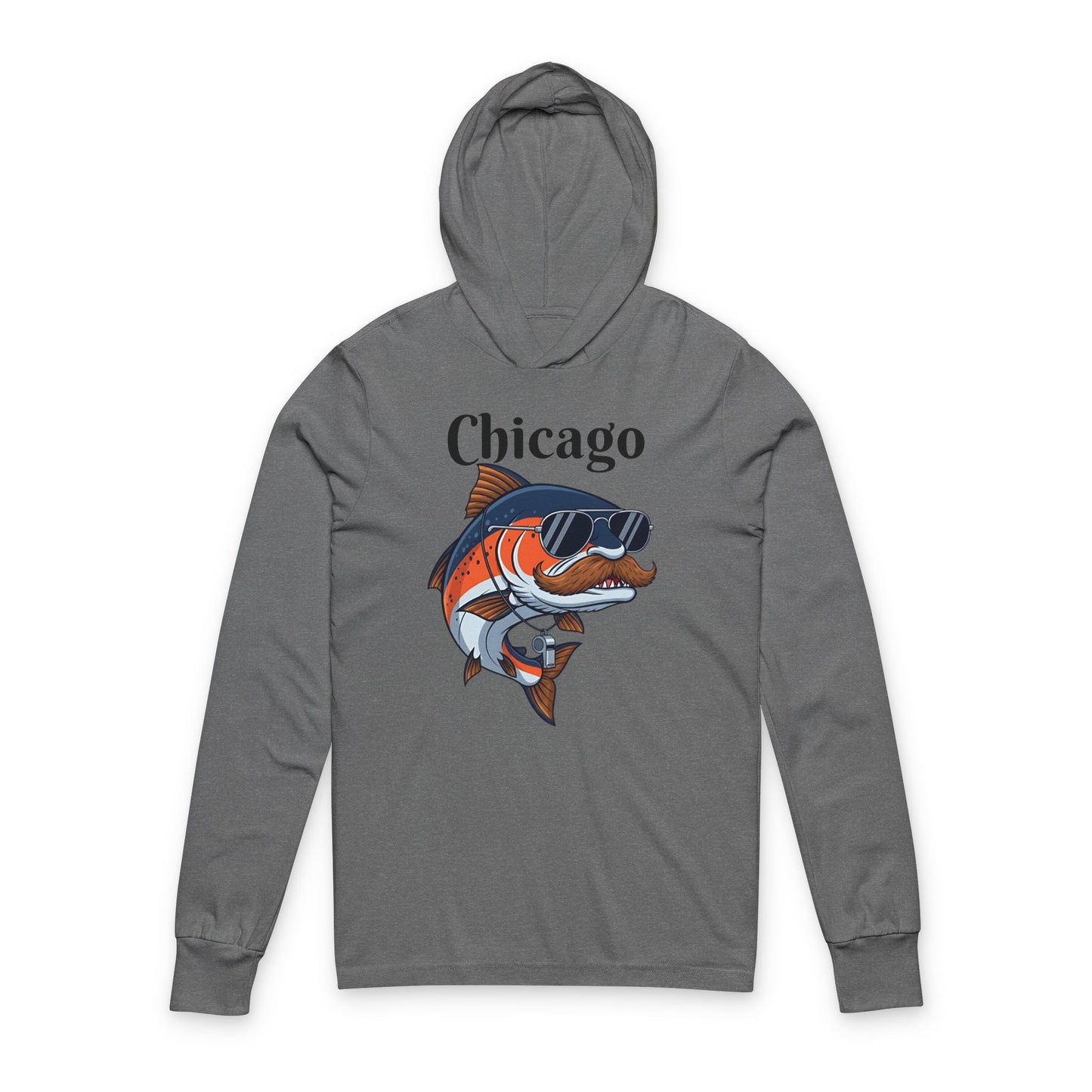 Chicago King Salmon Unisex Hooded Long Sleeve Tee - Reel Idiots Co Hometown Catch Collection
