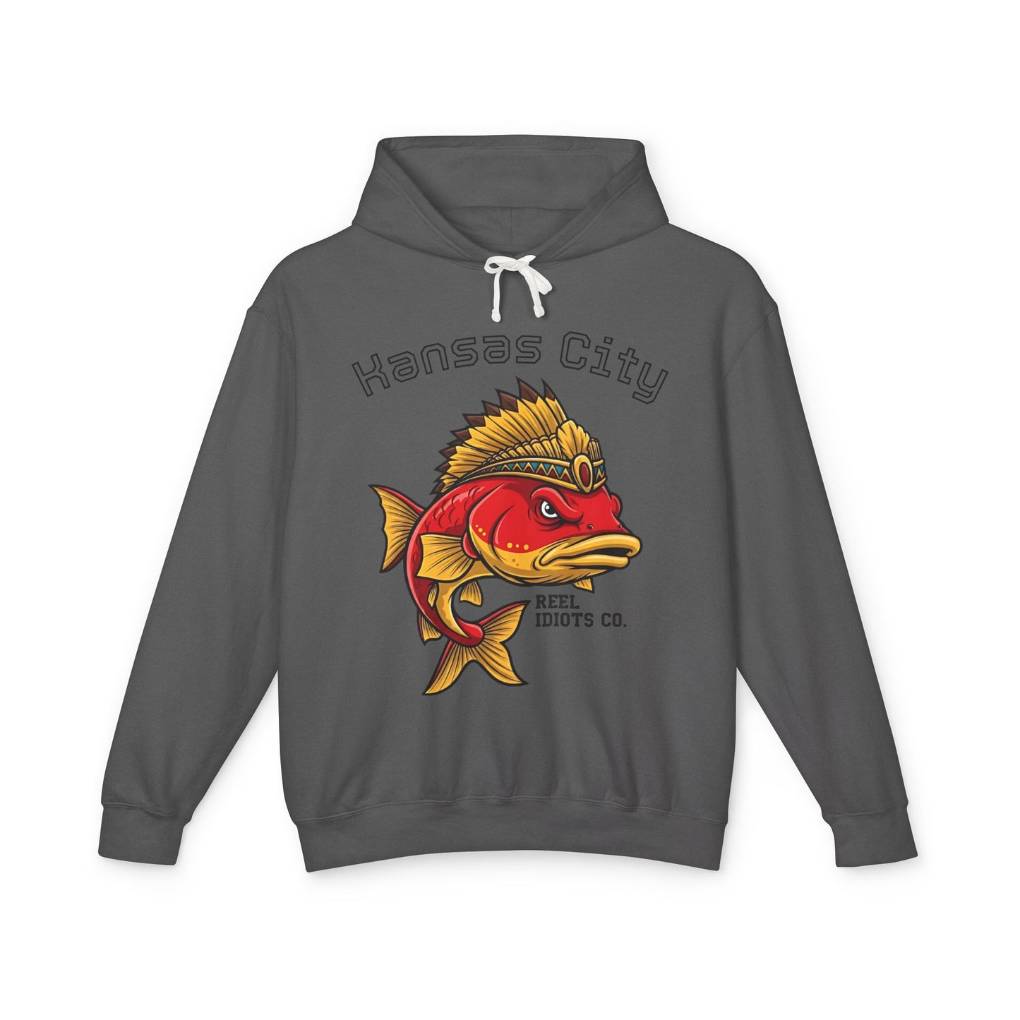 Kansas City Fish Design Unisex Lightweight Hooded Sweatshirt, Perfect for Fishing Lovers, Casual Wear, Outdoors, Gifts for Him/Her