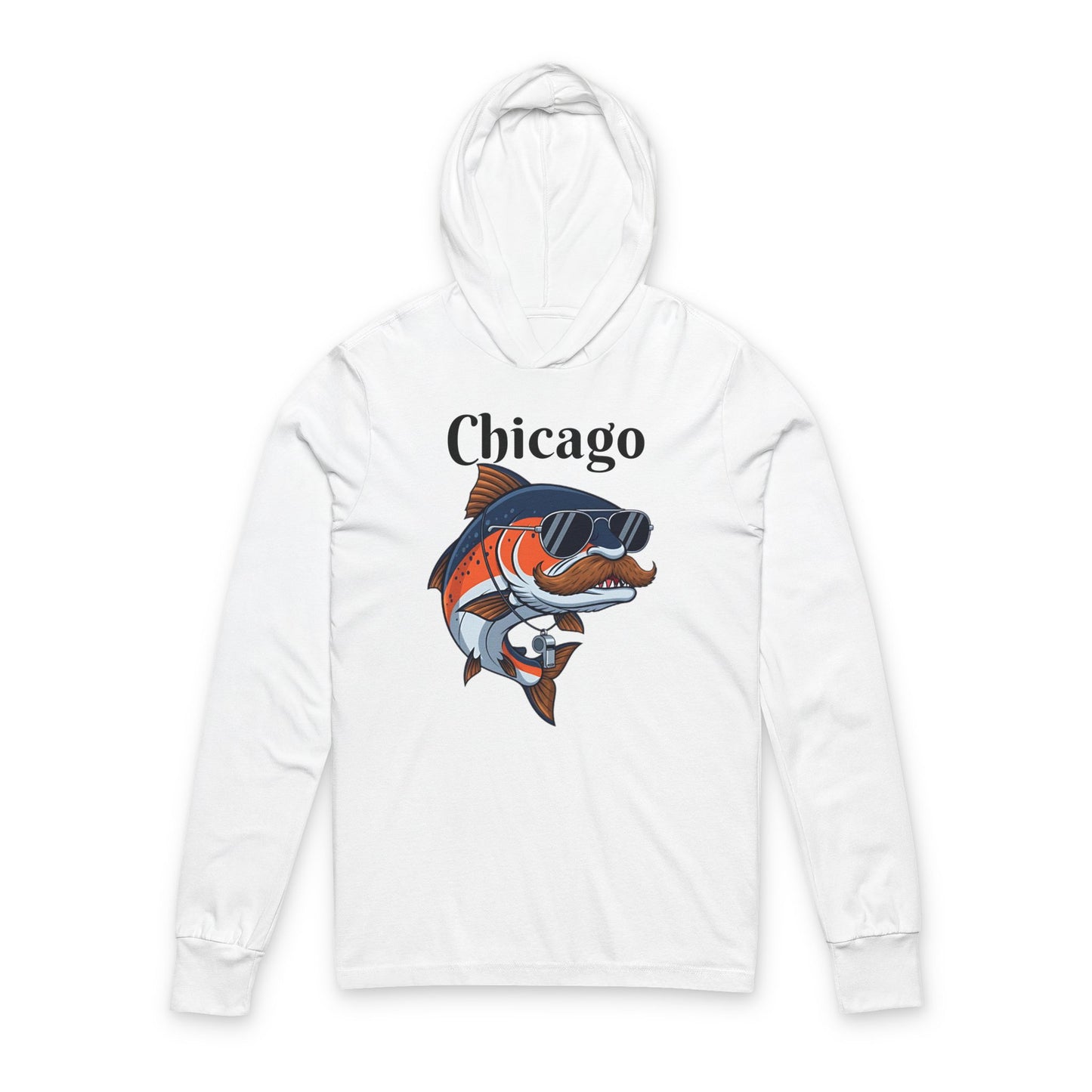 Chicago King Salmon Unisex Hooded Long Sleeve Tee - Reel Idiots Co Hometown Catch Collection