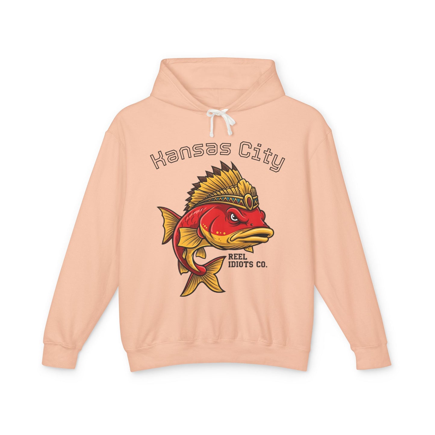 Kansas City Fish Design Unisex Lightweight Hooded Sweatshirt, Perfect for Fishing Lovers, Casual Wear, Outdoors, Gifts for Him/Her