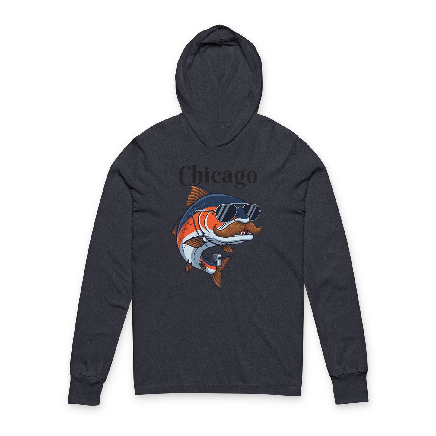 Chicago King Salmon Unisex Hooded Long Sleeve Tee - Reel Idiots Co Hometown Catch Collection