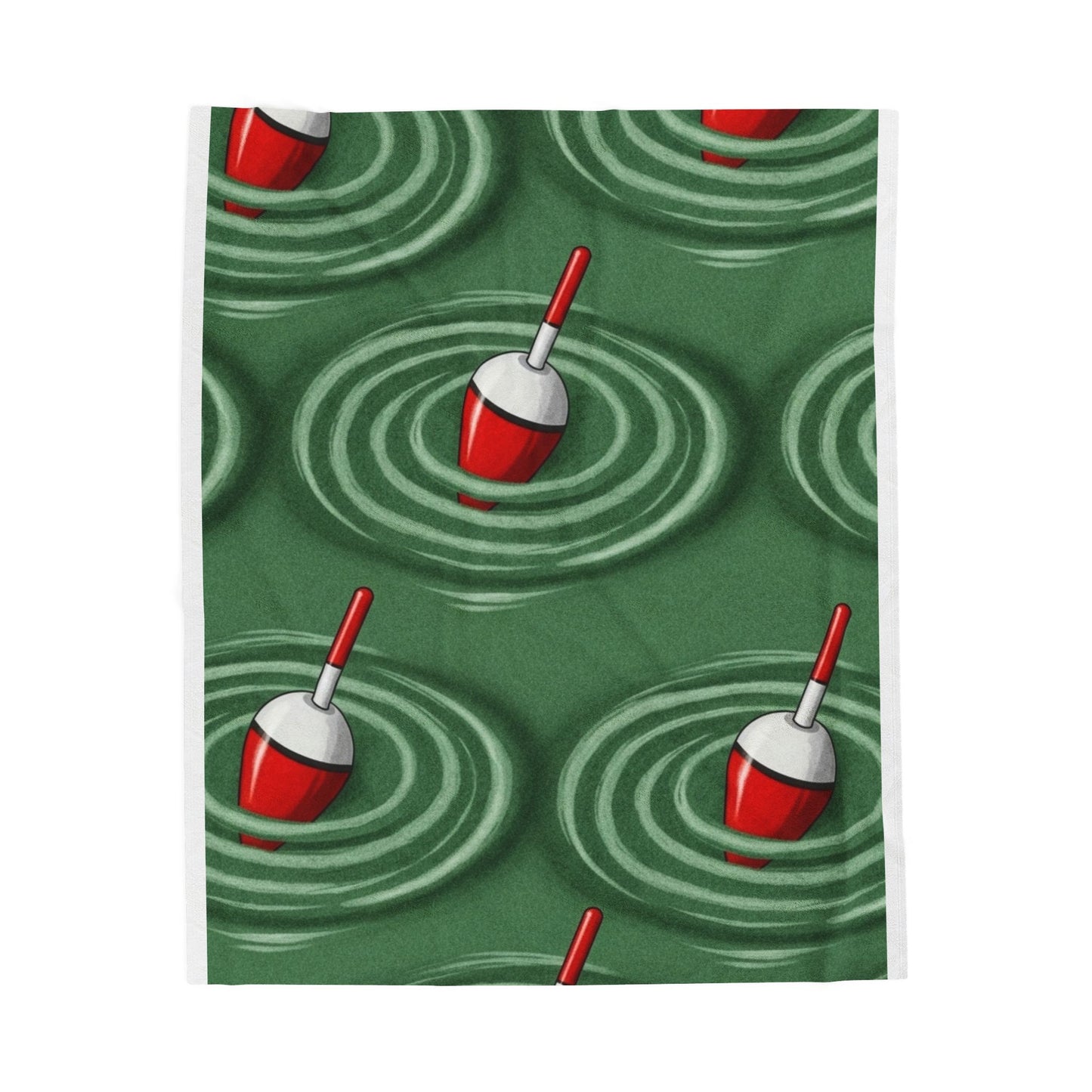 Plush Blanket Fishing Bobber Ripple Pattern